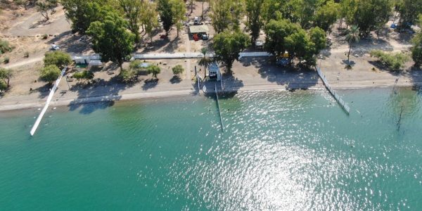 חוף גולן המופרד. צילום: רחפן איגוד ערים כינרת