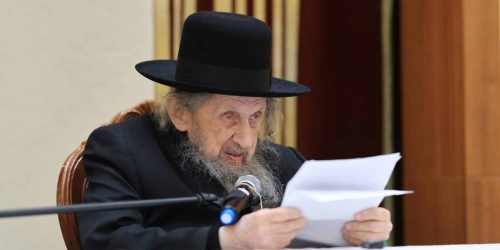 מרן הגר''ד לנדו בישיבת וולפסון. צילום אלי קובין