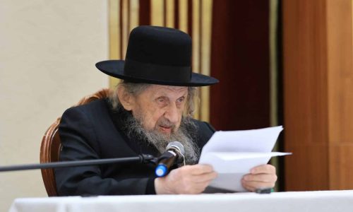 מרן הגר''ד לנדו בישיבת וולפסון. צילום אלי קובין