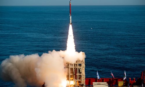 הניסוי במערכת קלע דוד  צילום: דוברות משרד הביטחון