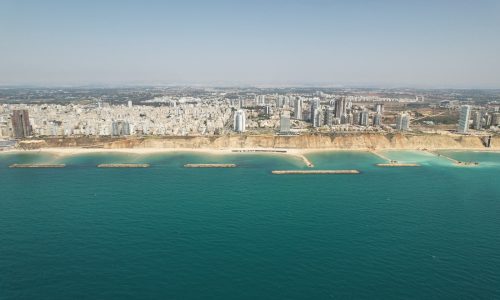 פרויקט שוברי הגלים בנתניה. צילום: החברה הממשלתית להגנות מצוקי חוף הים התיכון.