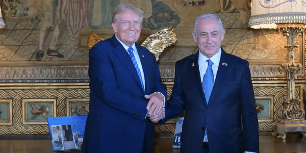 פגישת נתניהו וטראמפ בפלורידה. צילום: עמוס בן גרשום / לע"מ