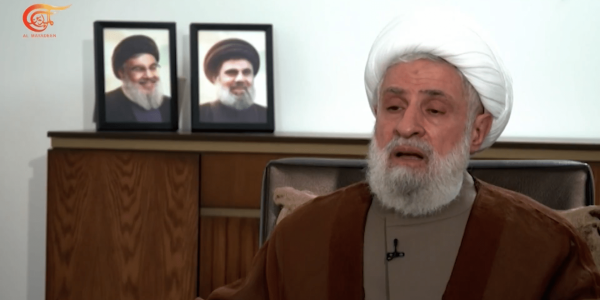 מנהיג חיזבאללה, נעים קאסם. צילומסך