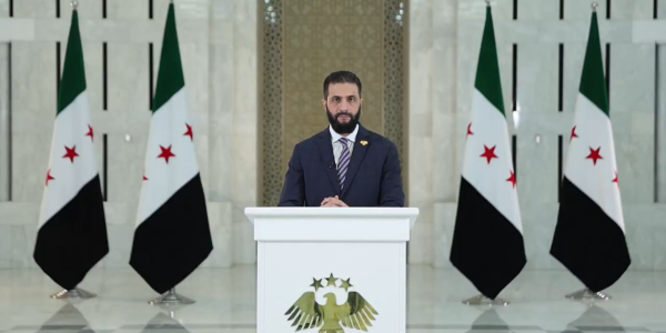 נשיא סוריה אחמד א-שרע. צילומסך