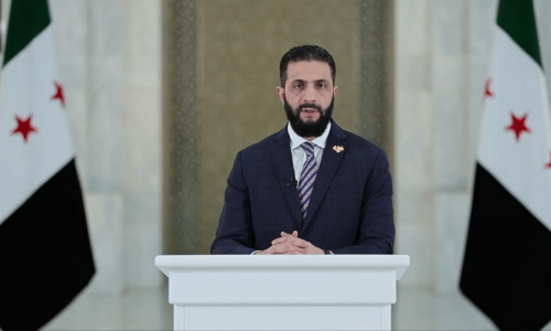 נשיא סוריה אחמד א-שרע. צילומסך