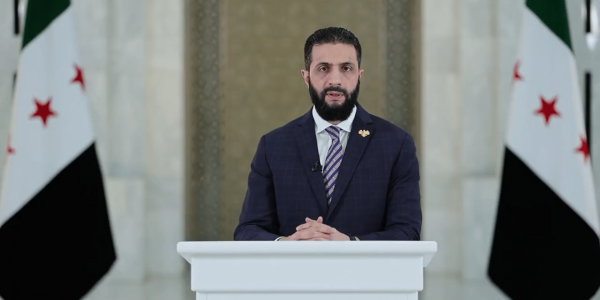 נשיא סוריה אחמד א-שרע. צילומסך