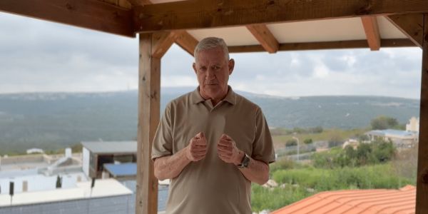 בני גנץ בצפון. צילומסך