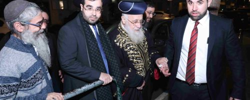 רבי יצחק יוסף שליטא מסר שיחה בישיבת 'עטרת התלמוד' בעיר ת''א. צילום - דוד ארזני , (4)