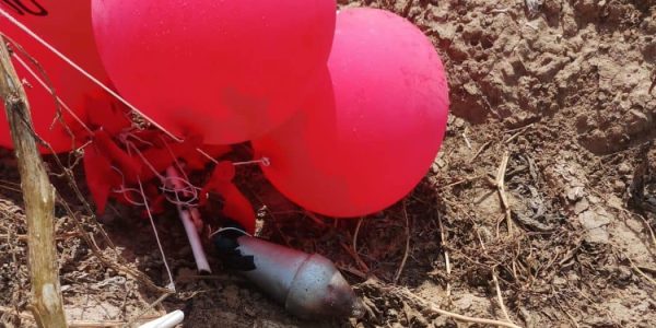 עשרות בלוני נפץ הופרחו מעזה לעבר ישראל צילום: דוברות המשטרה