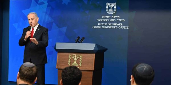 ראש הממשלה בנימין נתניהו במסיבת עיתונאים. צילום: חיים צח/לע"מ